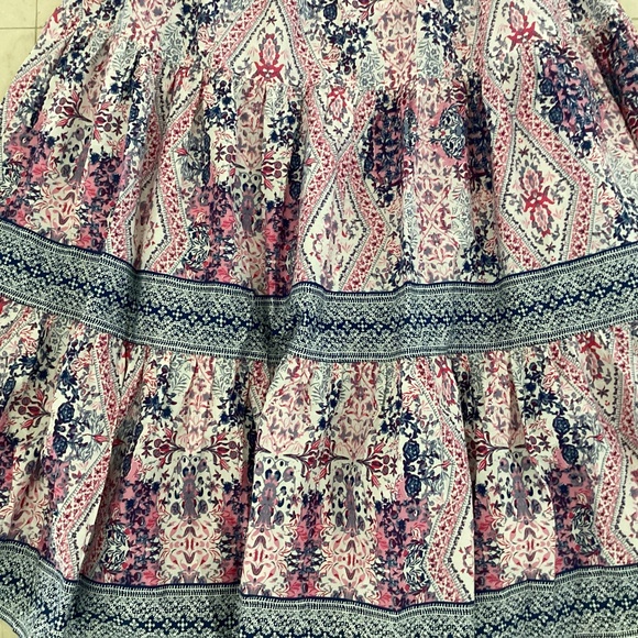 Caroline Constas Tiered Ruffled Cotton Frill Dress Pockets V-Neck Smocked Back - Picture 10 of 16